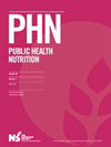 PUBLIC HEALTH NUTRITION雜志封面